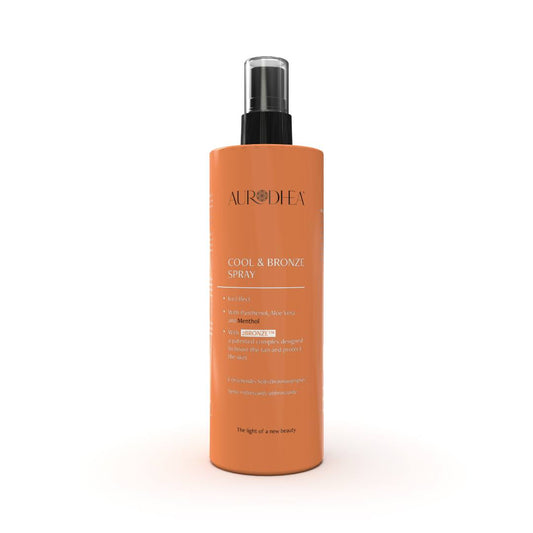 Spray bronzant rafraîchissant Aurodhea à l’Aloe Vera, Panthénol et 2BRONZE™, hydratant et apaisant après-soleil
